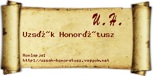 Uzsák Honorátusz névjegykártya